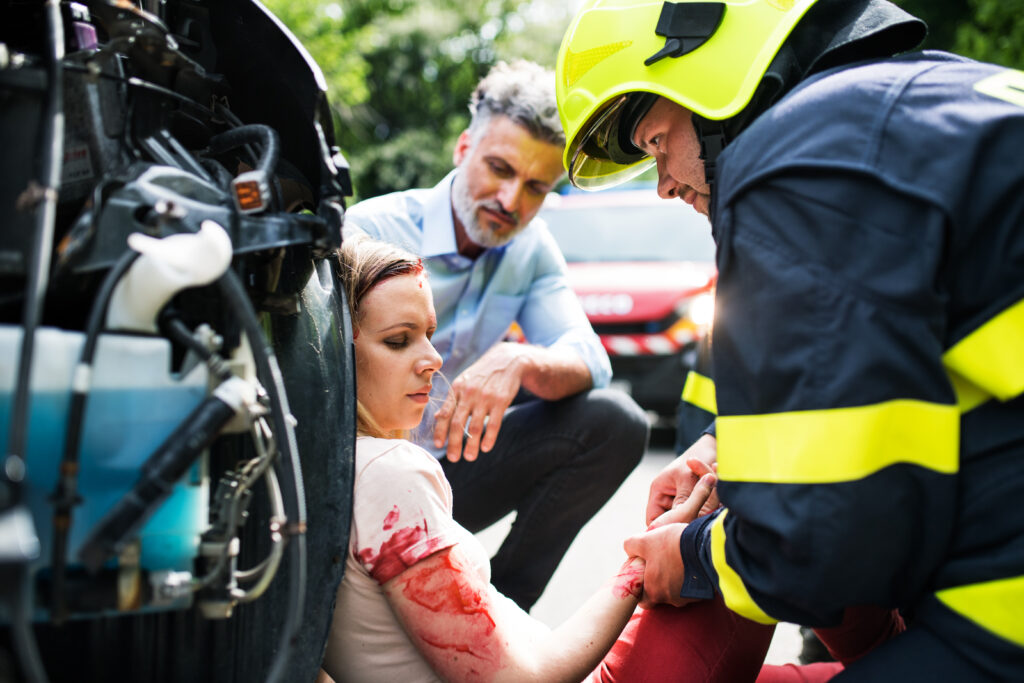 Woman Assisted by a Professional for Personal Injury