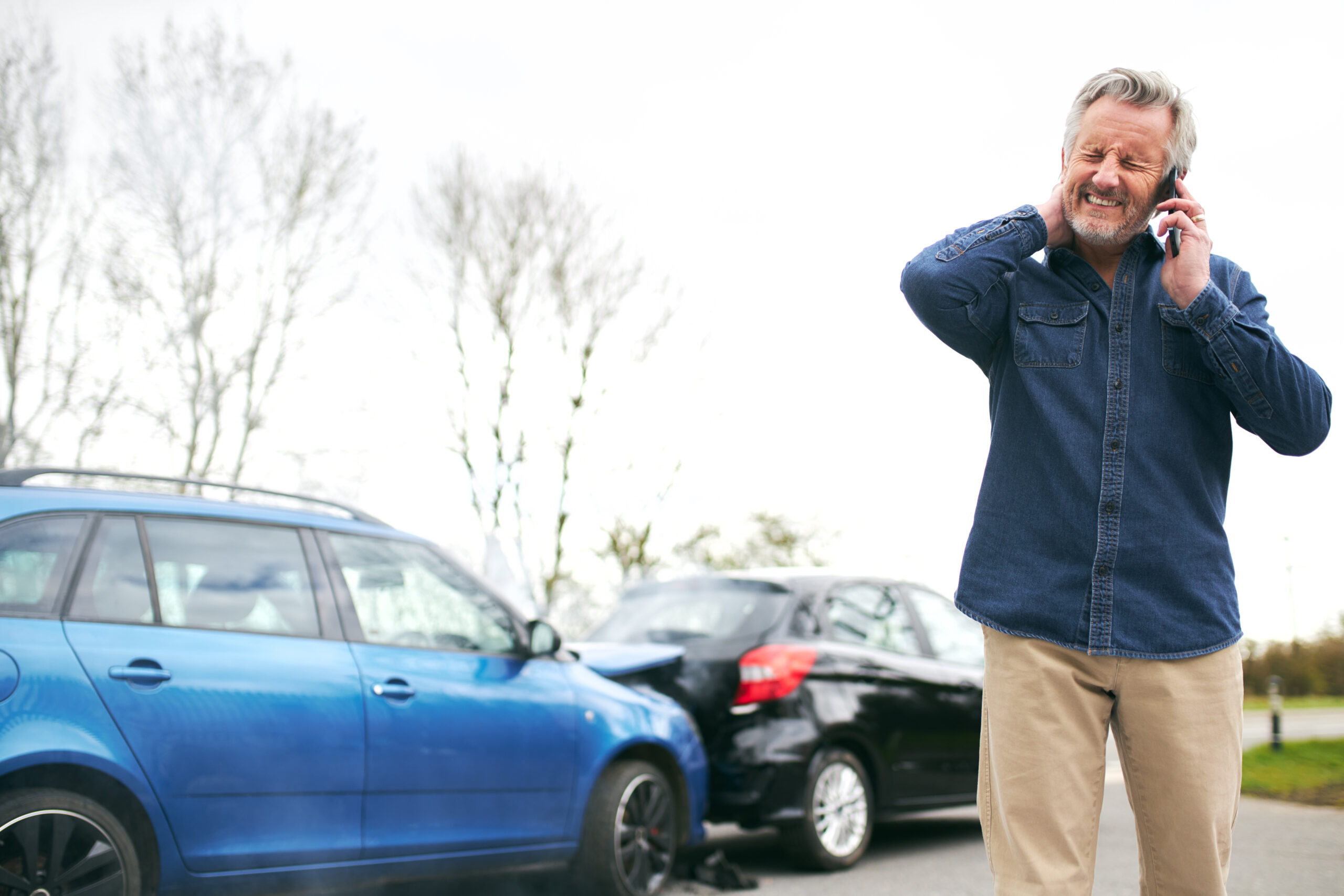 Calling for support after car collision